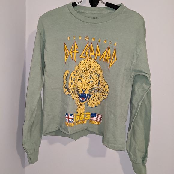 Goodie Two Sleeves Def Leppard Band T-Shirt Band TL cotton black type Vintage Second Hand